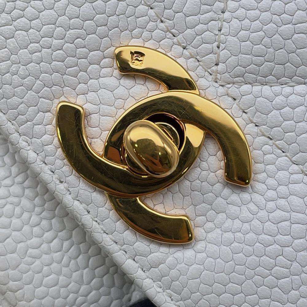 CHANEL Diana 2wayChainShoulder WhiteA01165 Caviar Leather