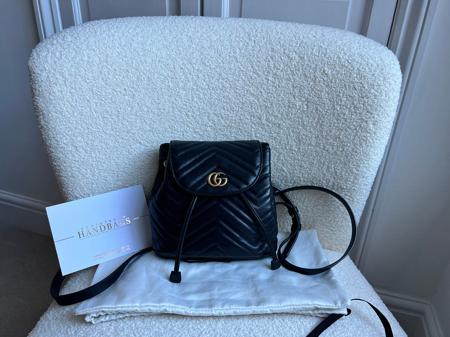 Gucci GG Black Mini Marmont Backpack