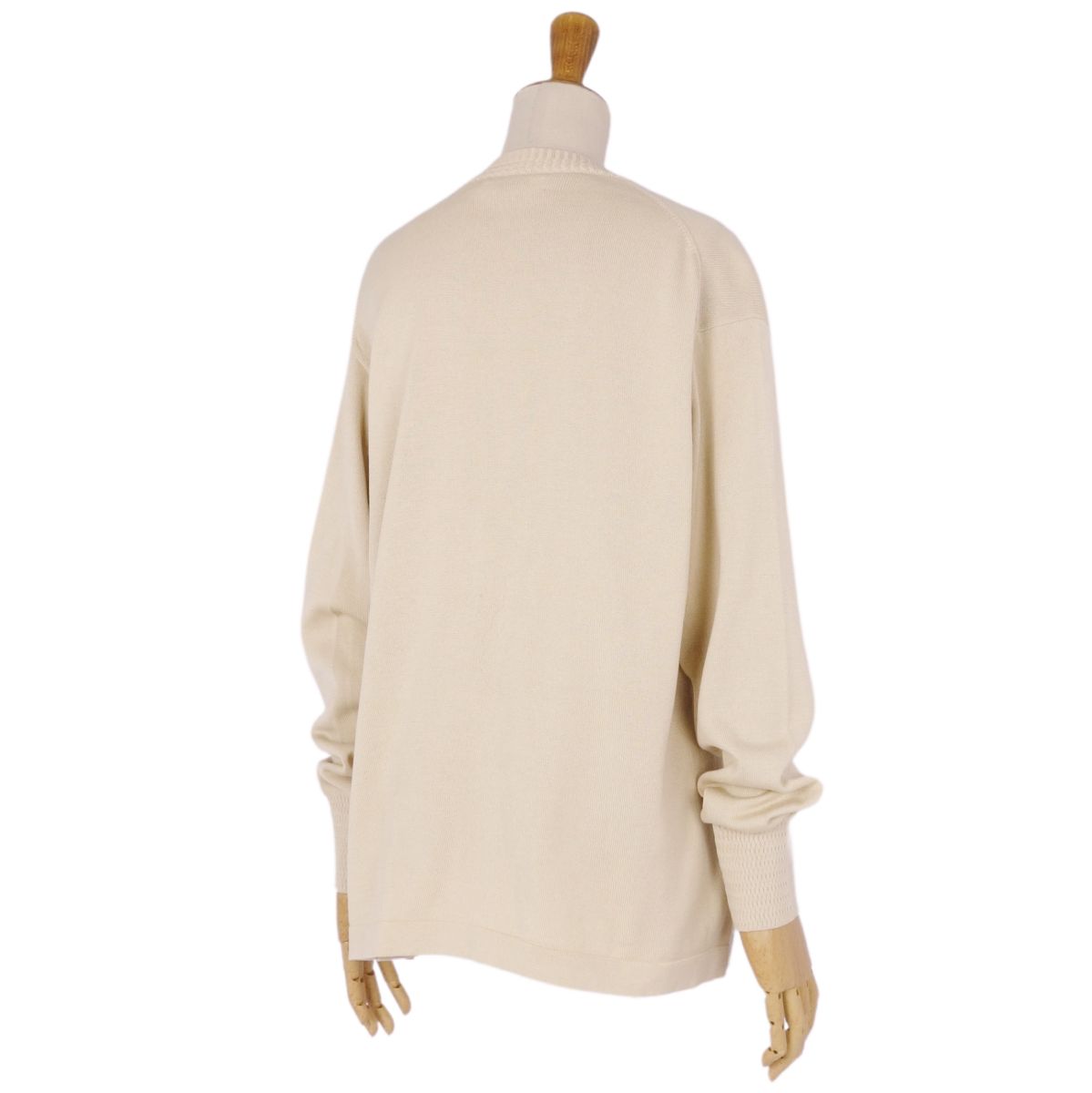 Vint Christian Dior s Cardigan Long Sleeve Cotton Tops  M Beige