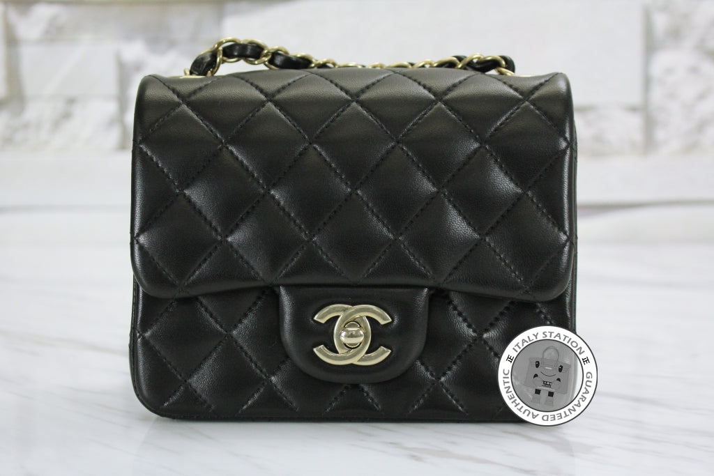 Chanel A35200 Classic CC Black Lambskin Mini Shoulder Bags Gbhw