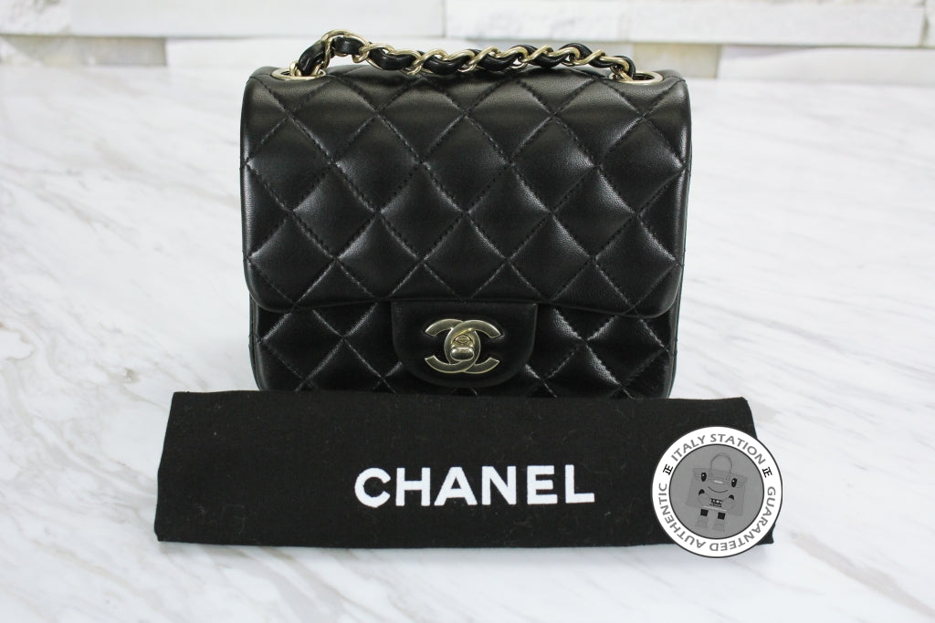 Chanel A35200 Classic CC Black Lambskin Mini Shoulder Bags Gbhw