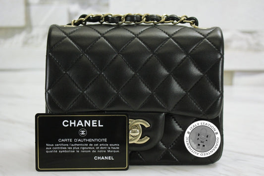 Chanel A35200 Classic CC Black Lambskin Mini Shoulder Bags Gbhw