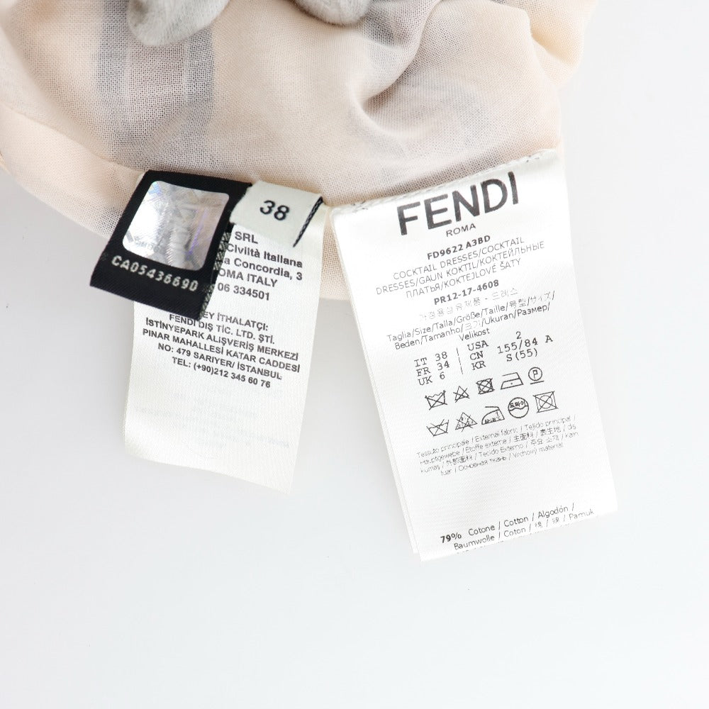 FENDI one piece FD9622 A38D Polyester, Polyurethane beige Cocktail dress Women 36 Used