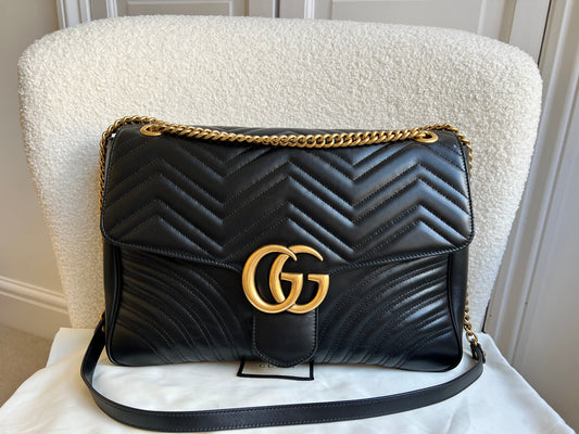 Gucci GG Black Large Marmont Shoulder Bag