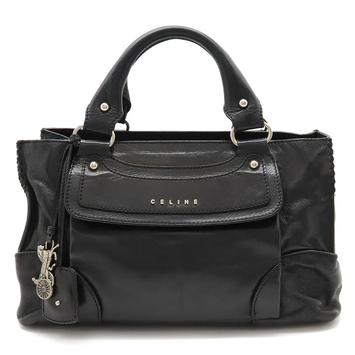 Celine Leather Boogie Handbag Black