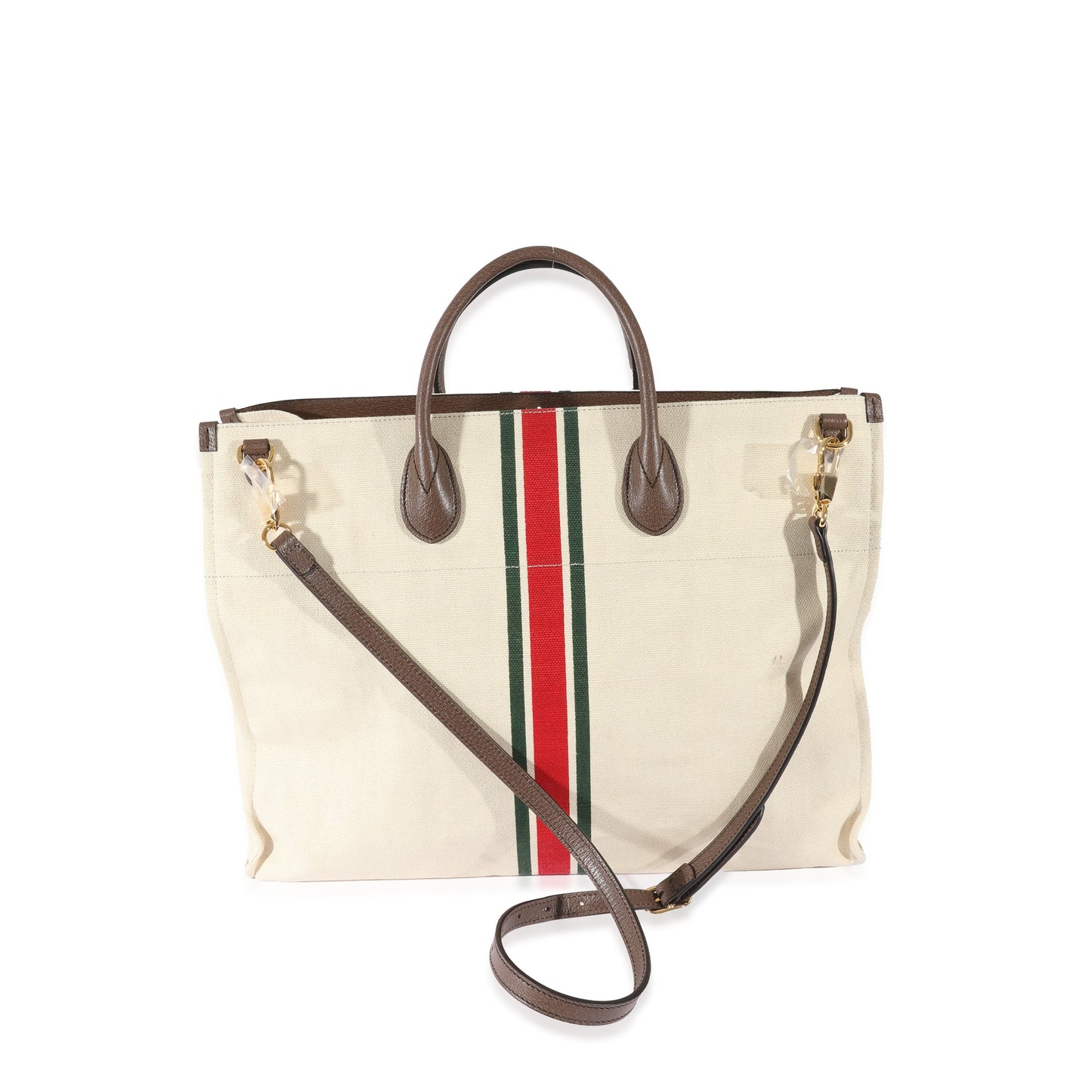 Beige Web Linen Foldable Tote