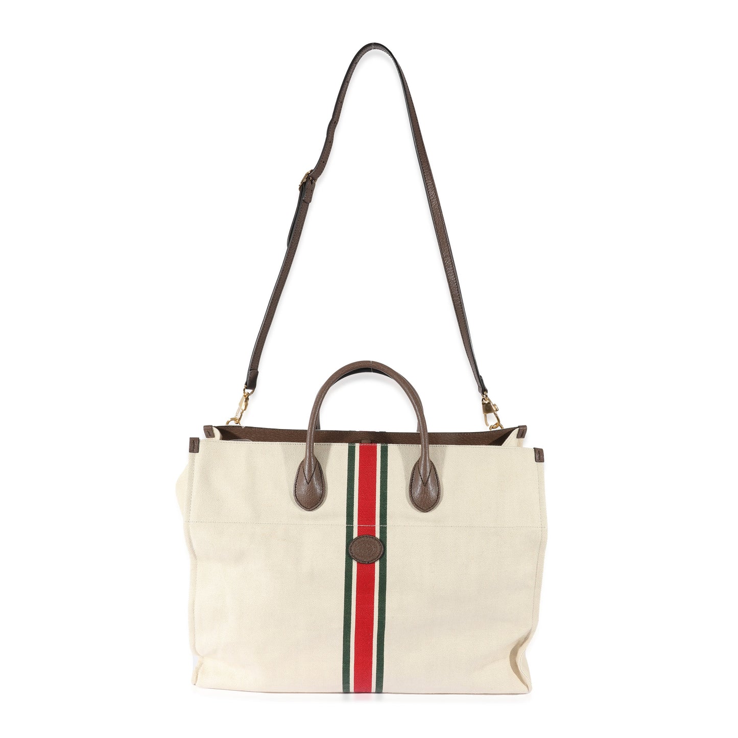 Beige Web Linen Foldable Tote