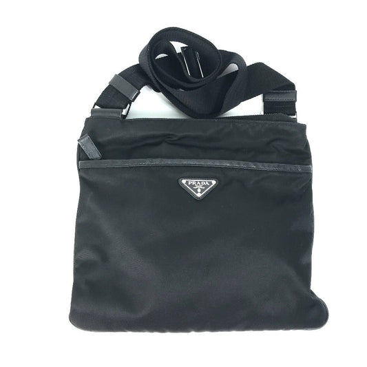 PRADA Shoulder Bag 2VH053 Nylon / leather black Bag Triangle logo mens Used