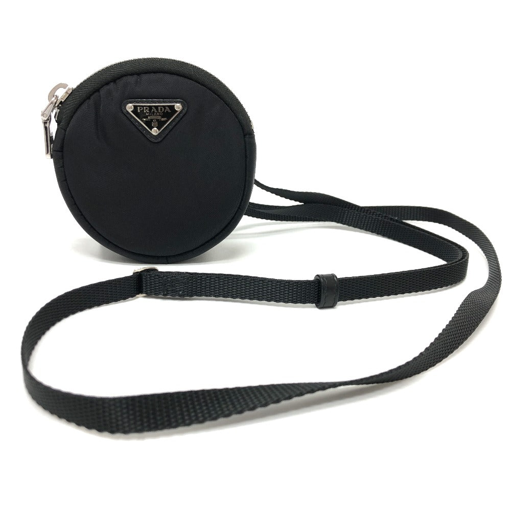 PRADA Shoulder Bag 1TT129 Nylon / leather black Triangle logo Neck pouch unisex(Unisex) Used