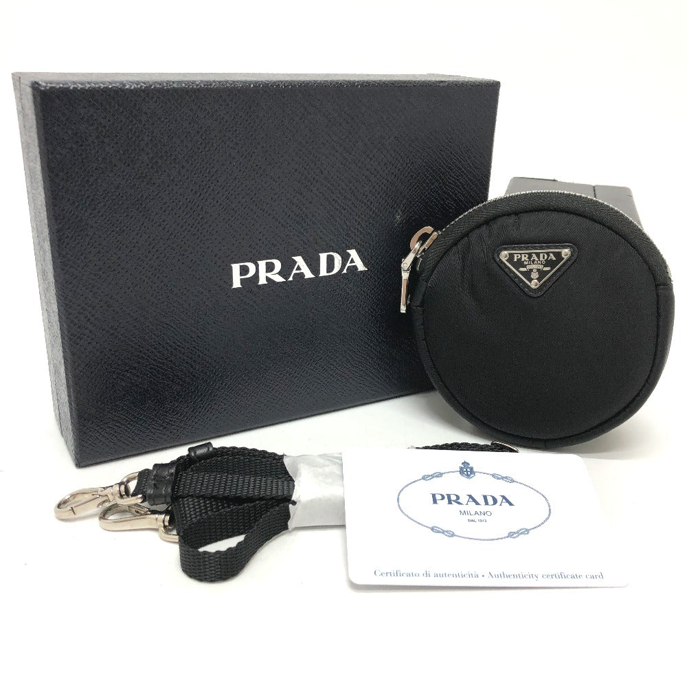 PRADA Shoulder Bag 1TT129 Nylon / leather black Triangle logo Neck pouch unisex(Unisex) Used