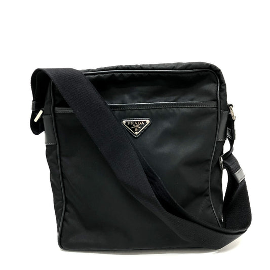 PRADA Shoulder Bag 2VH002 Nylon black Renylon Triangle Logo Women Used