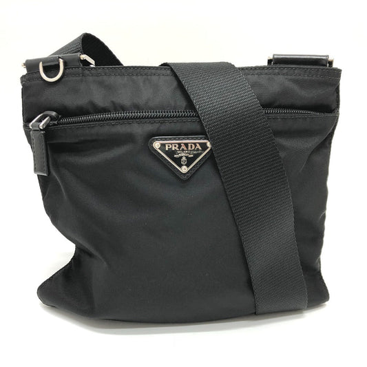 PRADA Shoulder Bag Bt0420 Nylon black Triangle With logo unisex(Unisex) Used