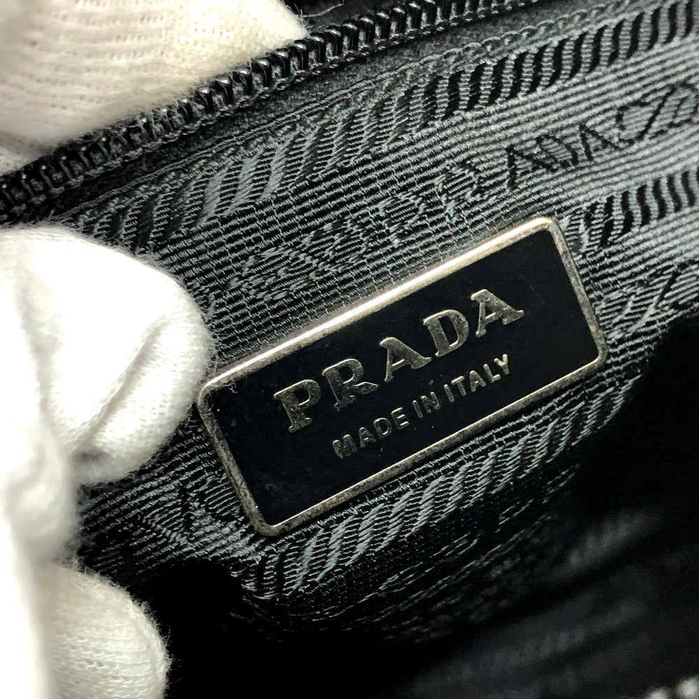 PRADA Shoulder Bag BT0693 Nylon black Triangle logo front pocket Women Used