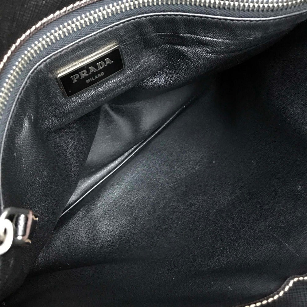 PRADA Clutch bag VR074C leather black Safiano Bijou x studs unisex(Unisex) Used