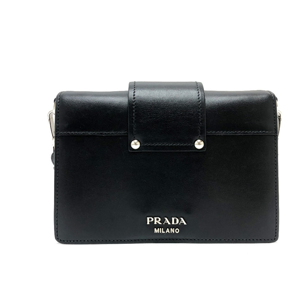 PRADA Shoulder Bag 1BD067 leather black ribbon Women Used