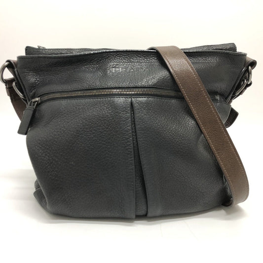 PRADA Shoulder Bag VA0802 leather black Front pocket