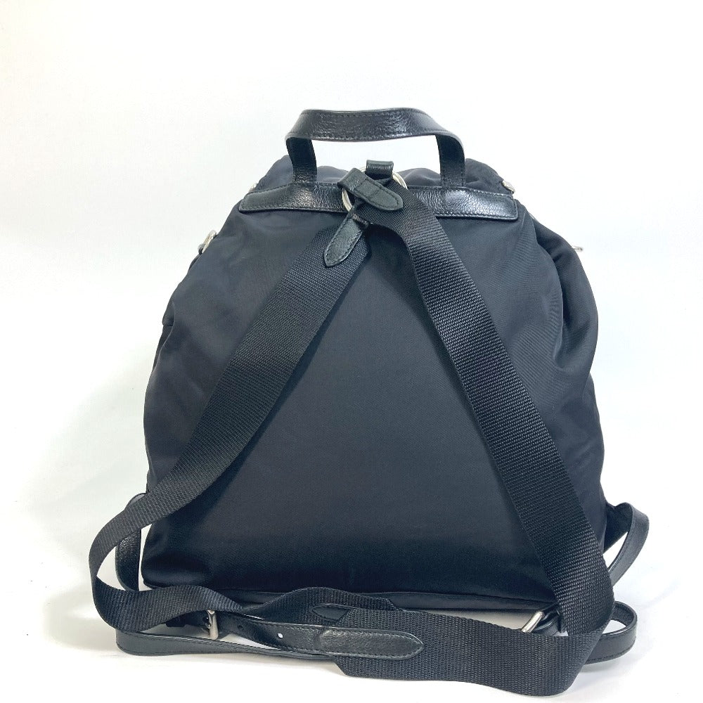 PRADA Backpack 1BZ811 Nylon black logo Studs mens Used