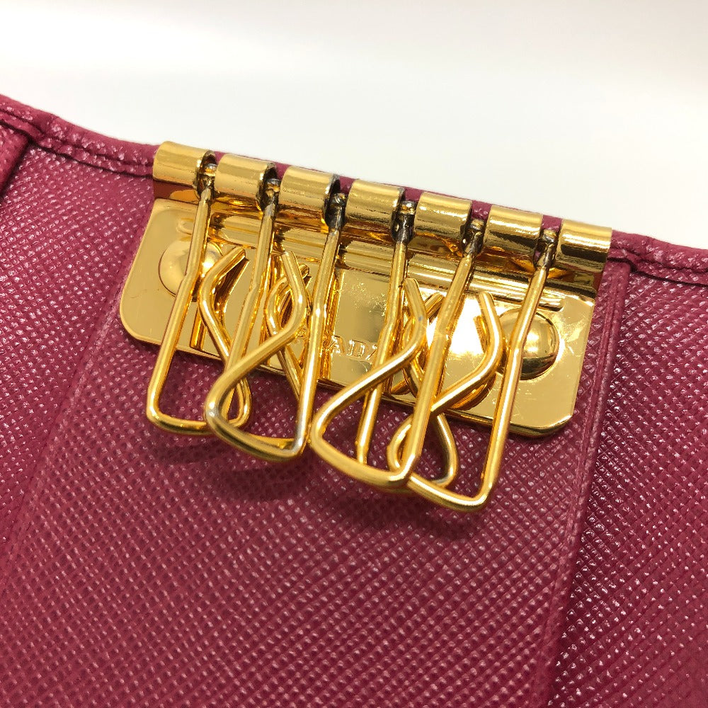 PRADA Key case Key holder  1M0223 Safiano leather pink logo
