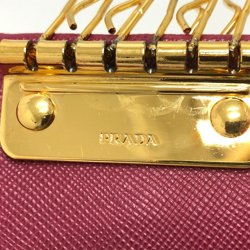 PRADA Key case Key holder  1M0223 Safiano leather pink logo