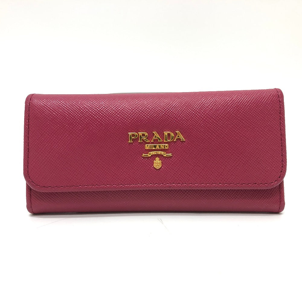 PRADA Key case Key holder  1M0223 Safiano leather pink logo