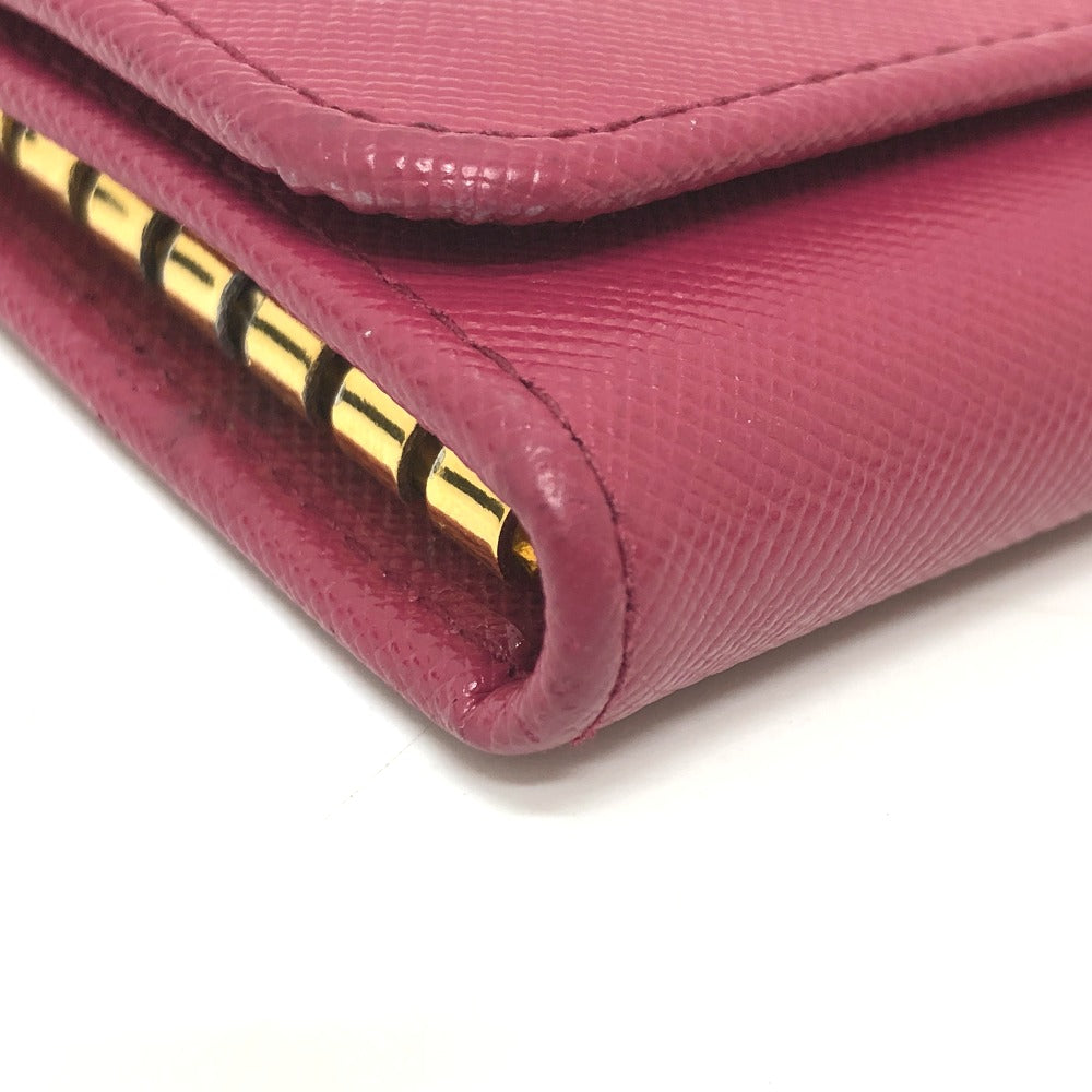 PRADA Key case Key holder  1M0223 Safiano leather pink logo