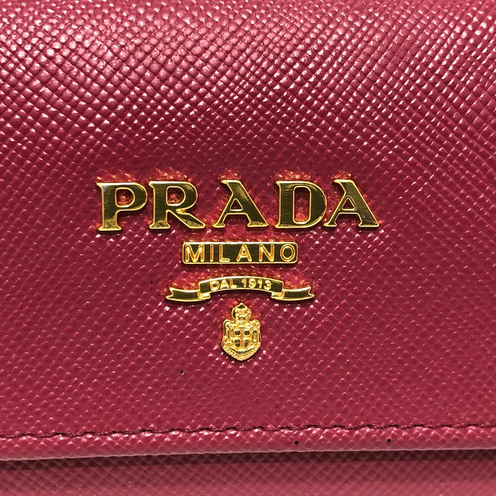 PRADA Key case Key holder  1M0223 Safiano leather pink logo
