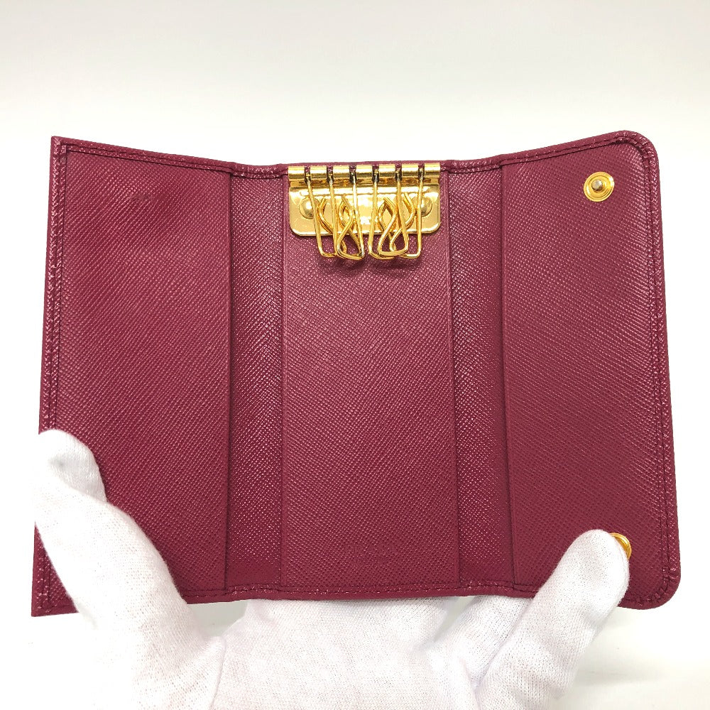 PRADA Key case Key holder  1M0223 Safiano leather pink logo