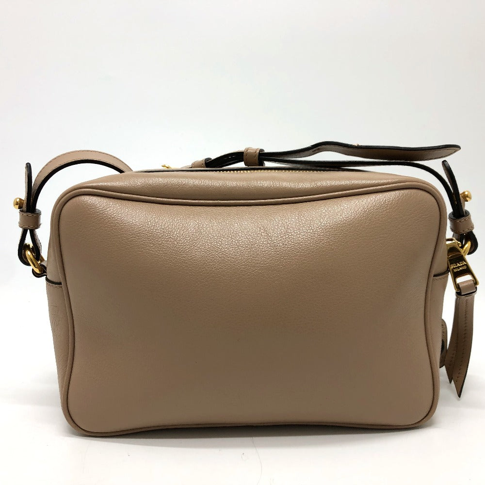 PRADA Shoulder Bag 1BH089 leather beige logo GLACE CALF CAMMEO Women Used