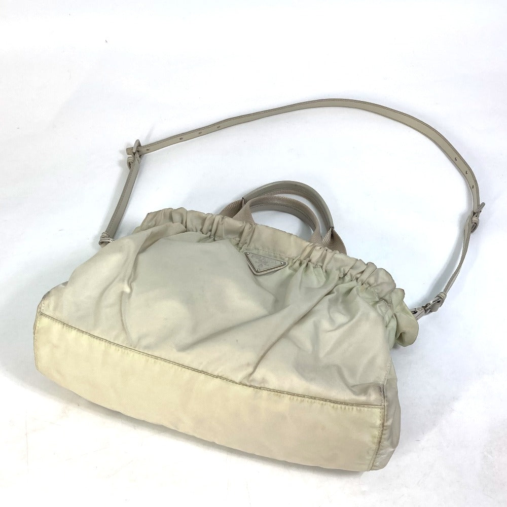 PRADA Handbag BN1631 Nylon / leather Light beige type Crossbody Triangle logo