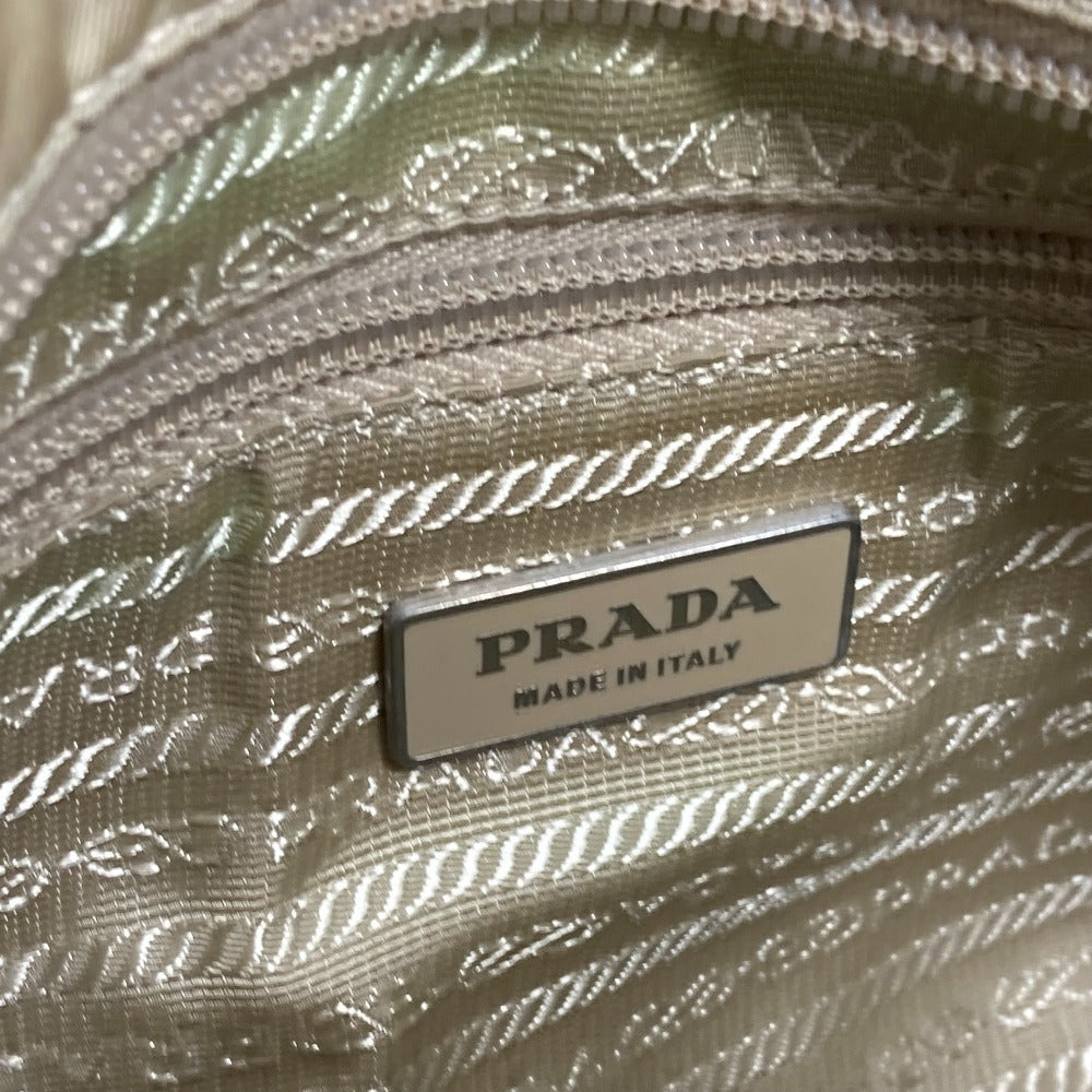 PRADA Handbag BN1631 Nylon / leather Light beige type Crossbody Triangle logo