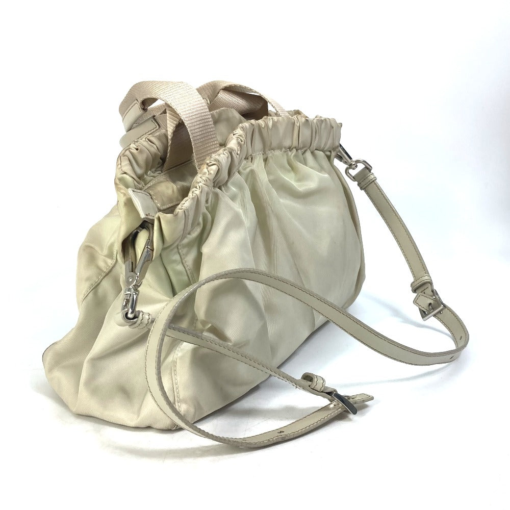 PRADA Handbag BN1631 Nylon / leather Light beige type Crossbody Triangle logo