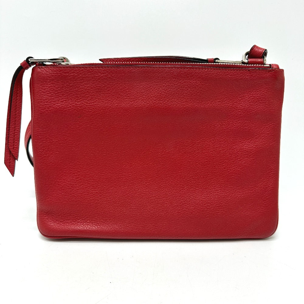 PRADA Shoulder Bag 1BH046 leather Red logo Women Used