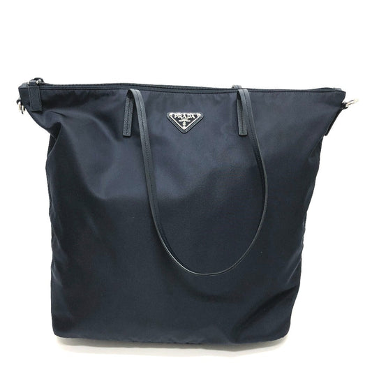 PRADA Shoulder Bag 1BG189 Nylon Navy Triangle logo Tote Bag/Crossbody unisex(Unisex) Used