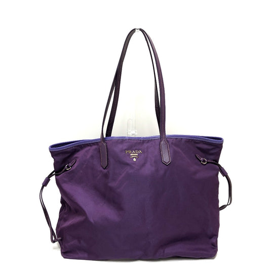 PRADA Tote Bag BR3924 saffiano leather purple logo Women Used