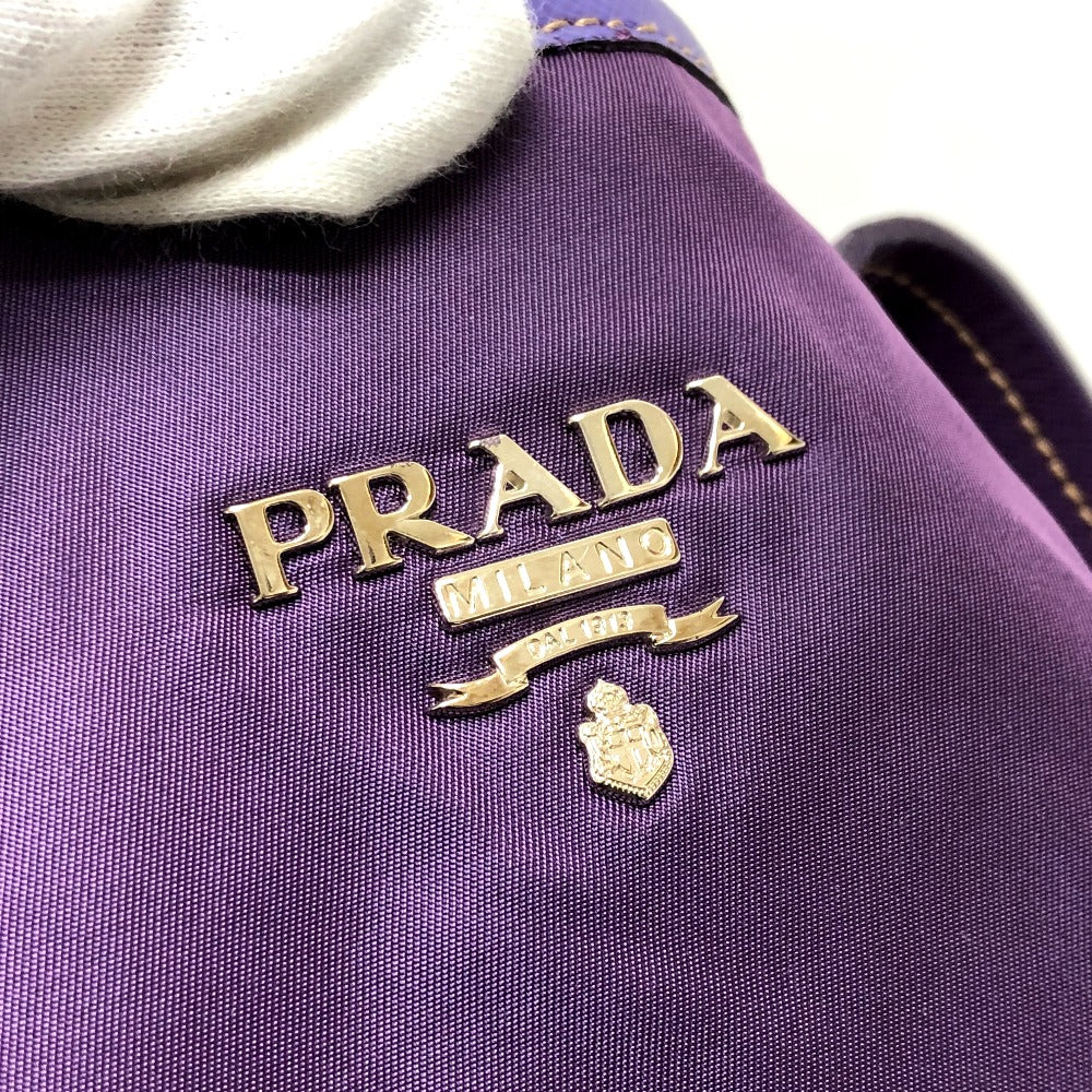 PRADA Tote Bag BR3924 saffiano leather purple logo Women Used