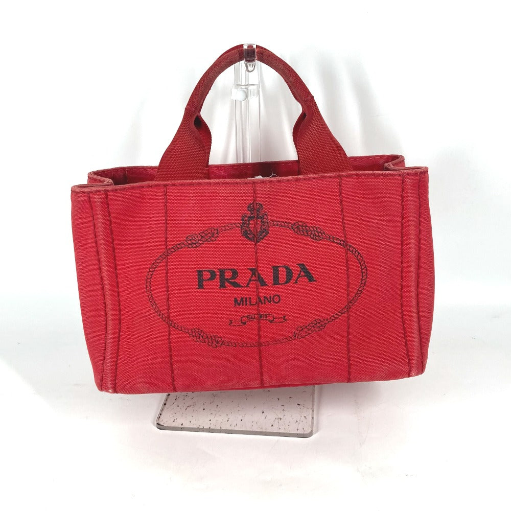PRADA Handbag canvas Red logo Canapa Stainless Steel MINI