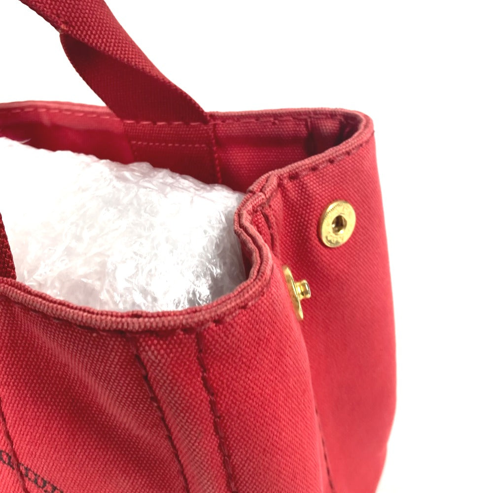 PRADA Handbag canvas Red logo Canapa Stainless Steel MINI