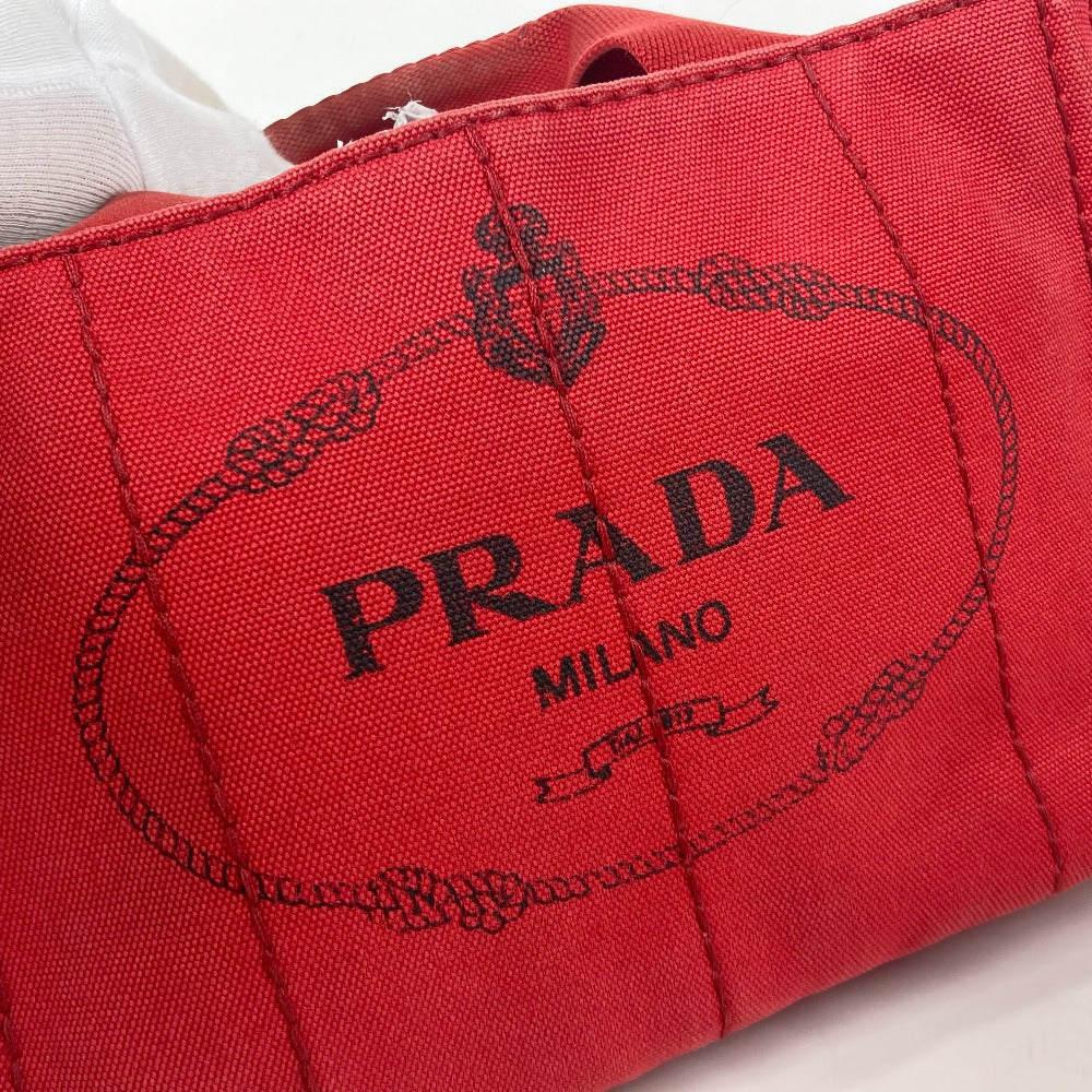 PRADA Handbag canvas Red logo Canapa Stainless Steel MINI