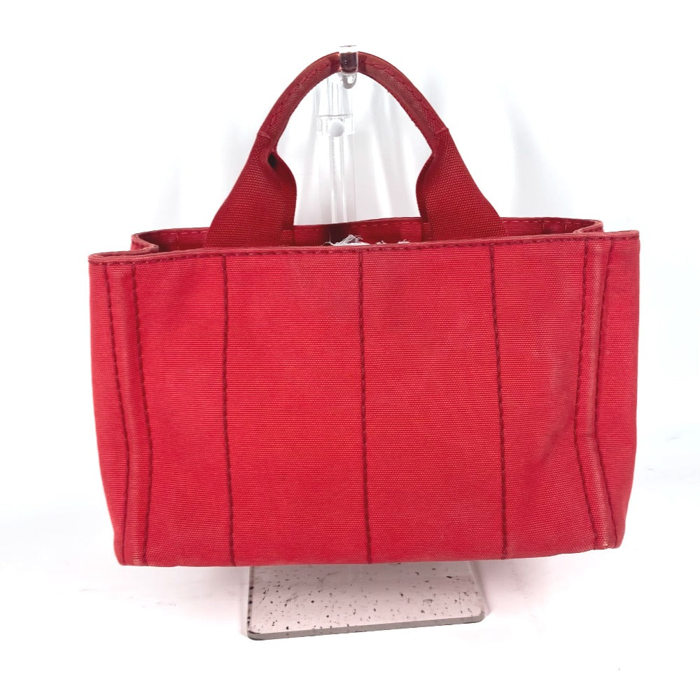 PRADA Handbag canvas Red logo Canapa Stainless Steel MINI