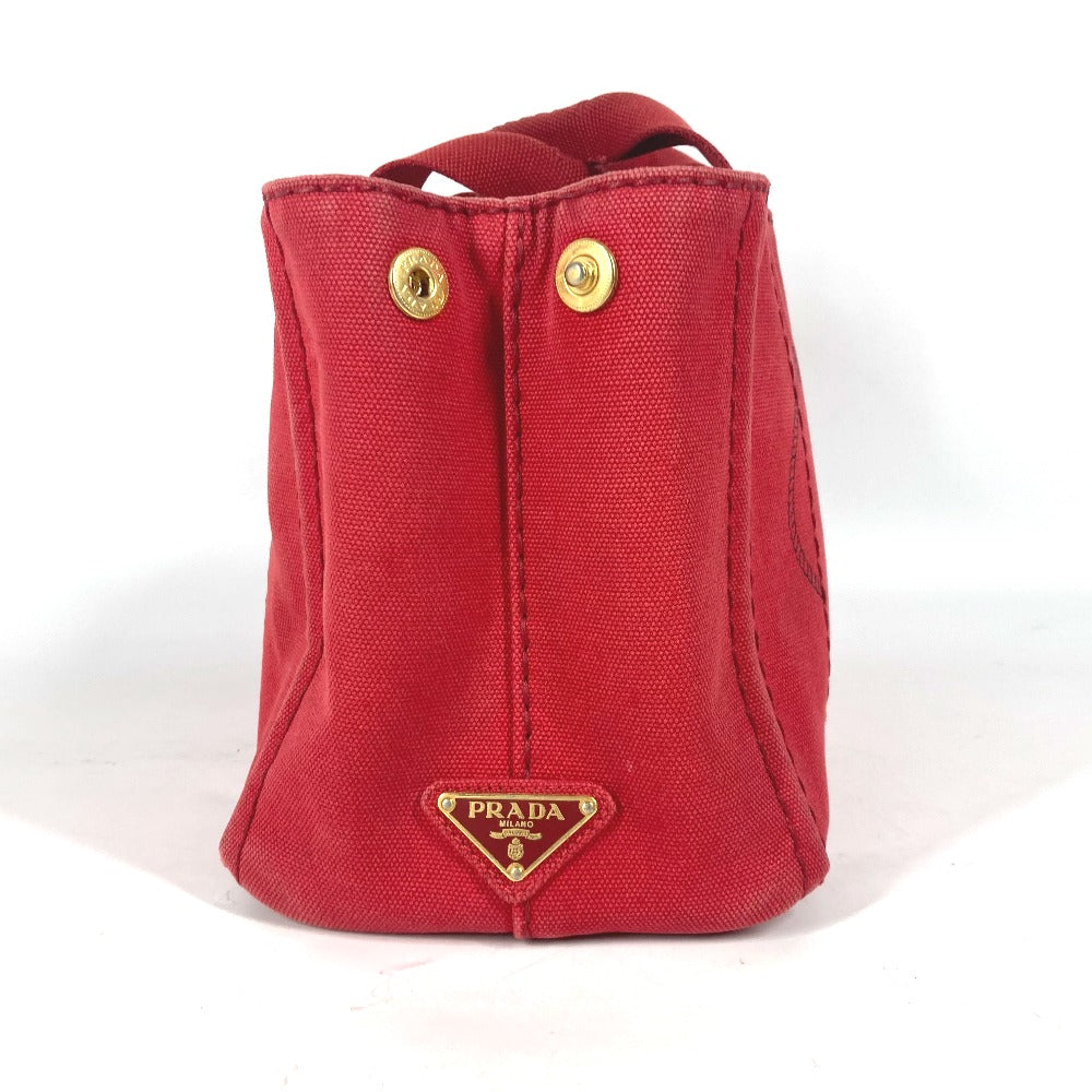 PRADA Handbag canvas Red logo Canapa Stainless Steel MINI