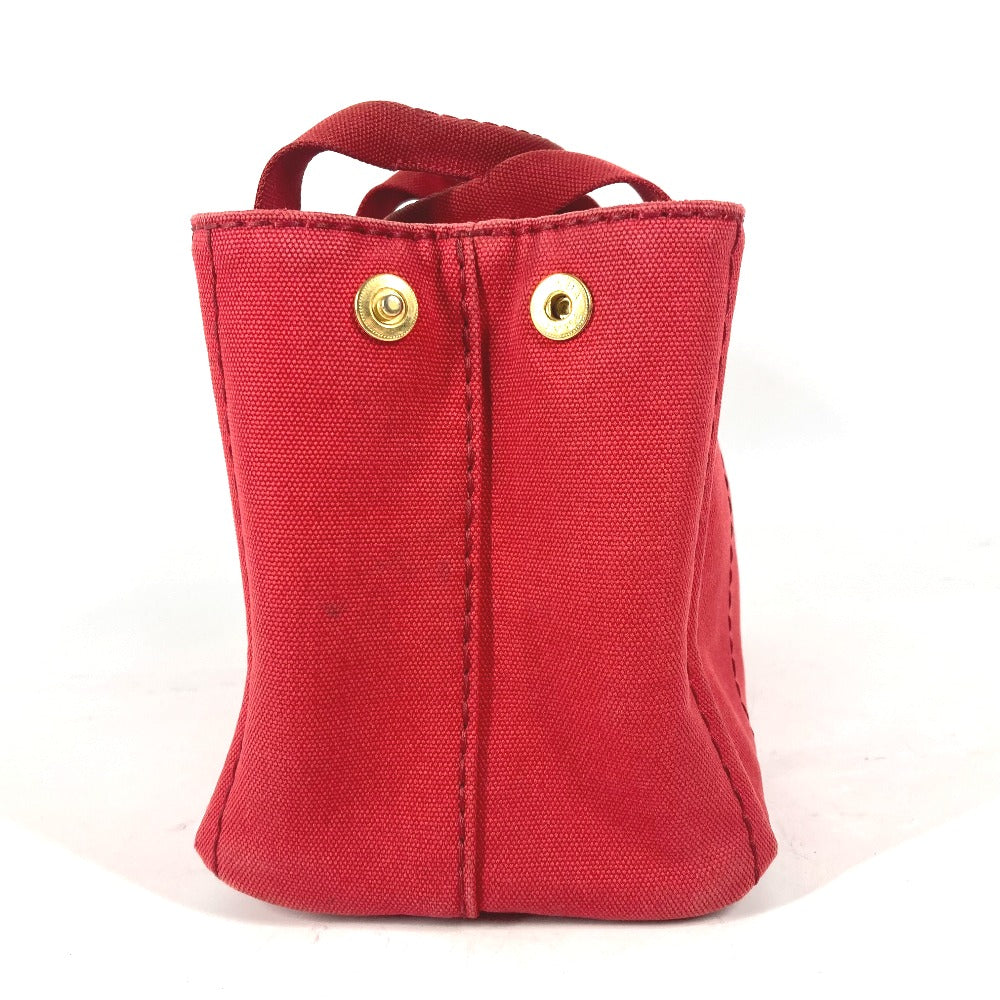 PRADA Handbag canvas Red logo Canapa Stainless Steel MINI