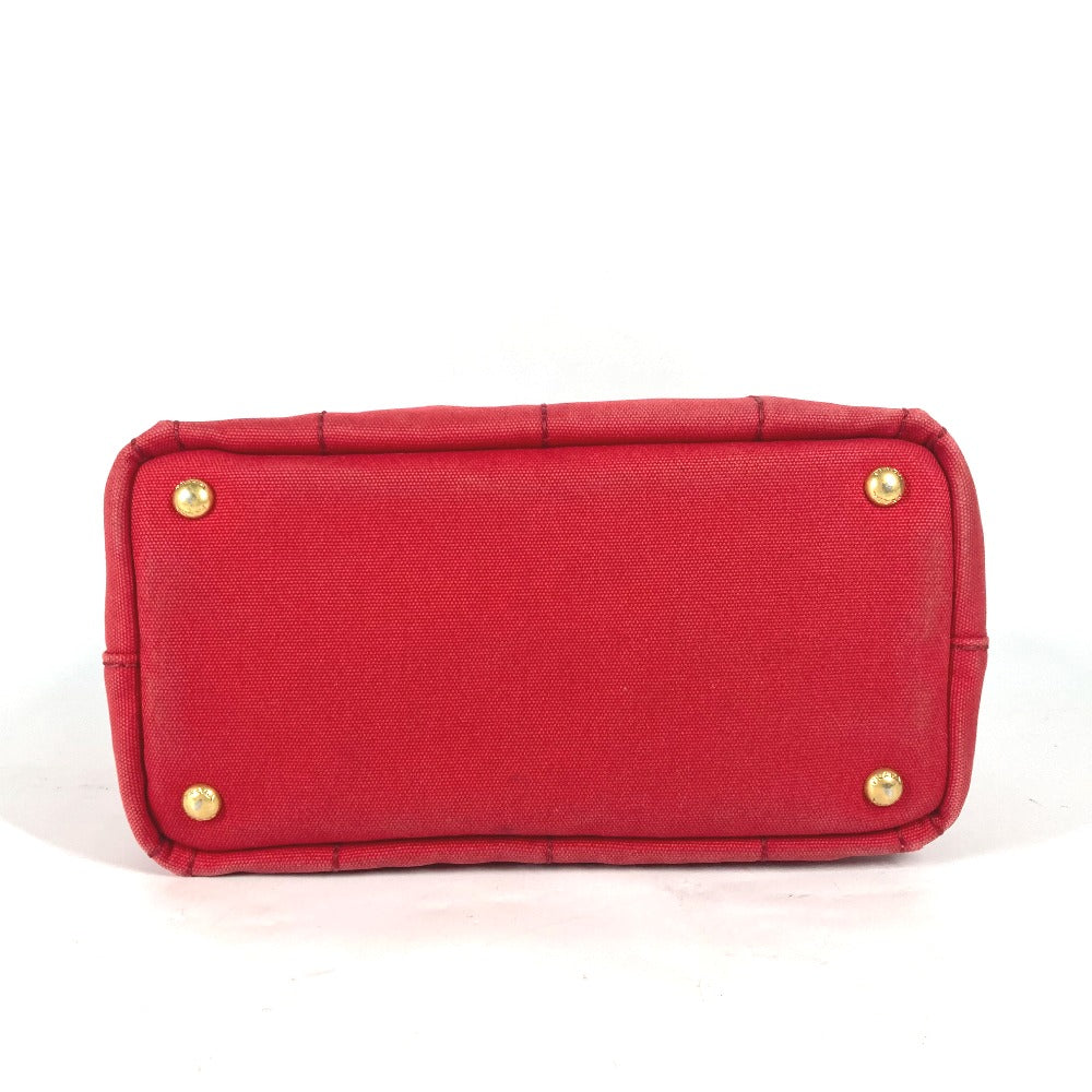 PRADA Handbag canvas Red logo Canapa Stainless Steel MINI