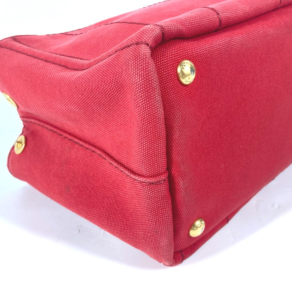 PRADA Handbag canvas Red logo Canapa Stainless Steel MINI