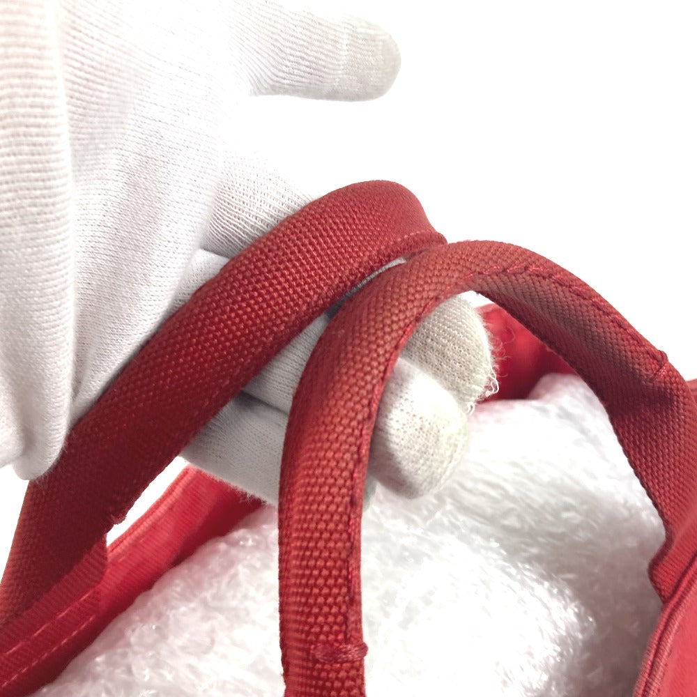 PRADA Handbag canvas Red logo Canapa Stainless Steel MINI
