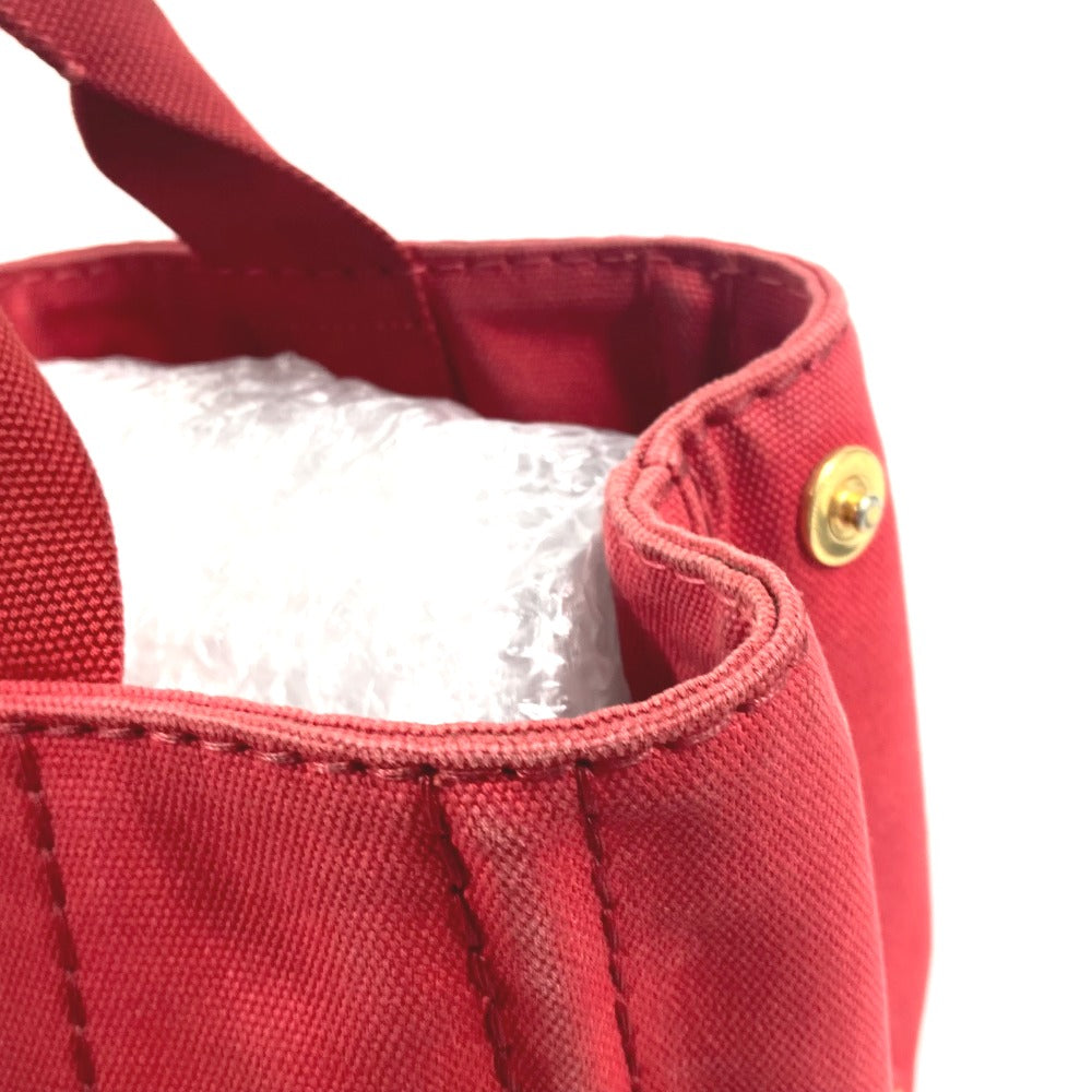 PRADA Handbag canvas Red logo Canapa Stainless Steel MINI