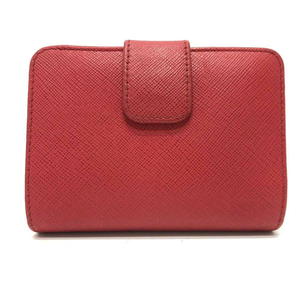 PRADA Folded wallet 1ML018 Safiano leather Red logo Women Used