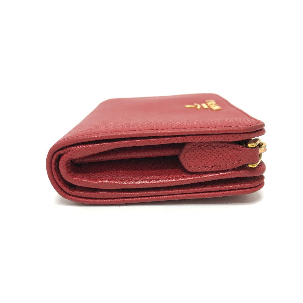PRADA Folded wallet 1ML018 Safiano leather Red logo Women Used