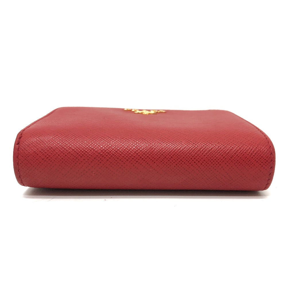 PRADA Folded wallet 1ML018 Safiano leather Red logo Women Used