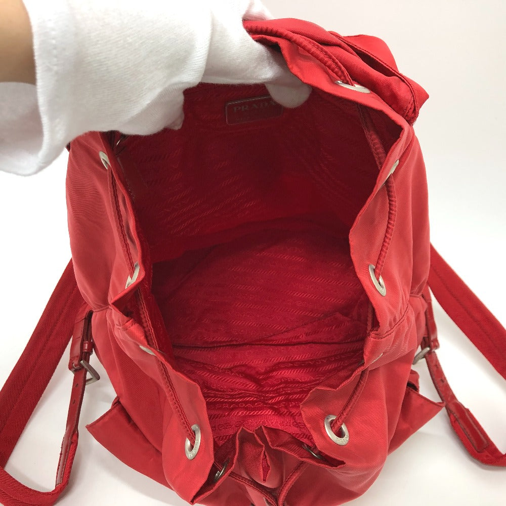 PRADA Backpack Nylon Red With logo