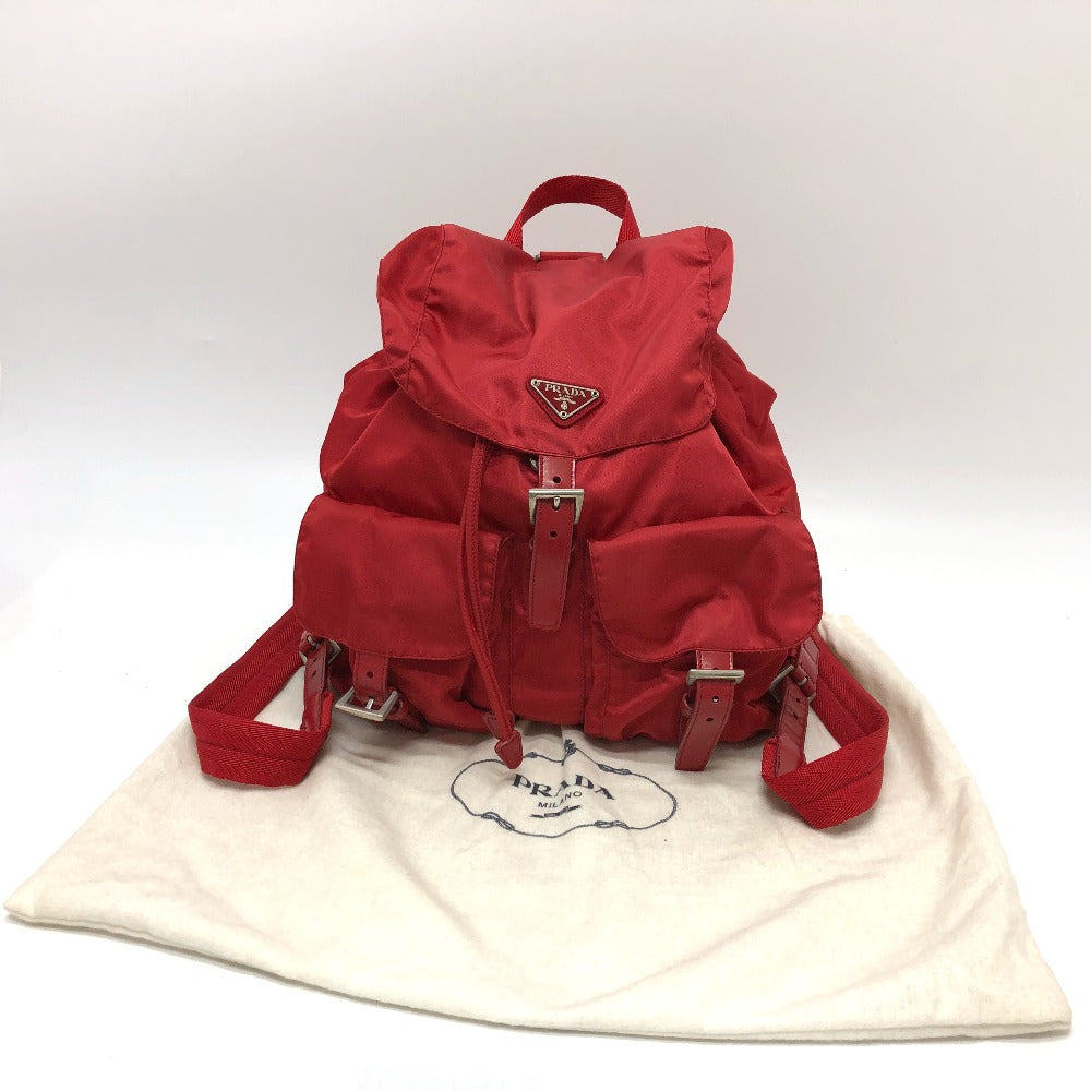 PRADA Backpack Nylon Red With logo